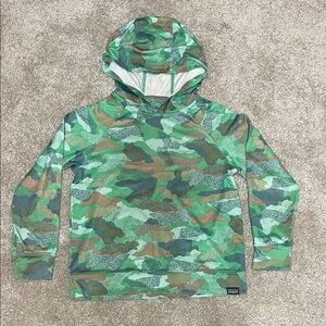 Patagonia Baby Capilene® Silkweight Long Sleeve Hoody Green Camo 5T